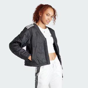 Adidas Nuganic Crop Light Insulation Jacket M (Cropped black with stripes)